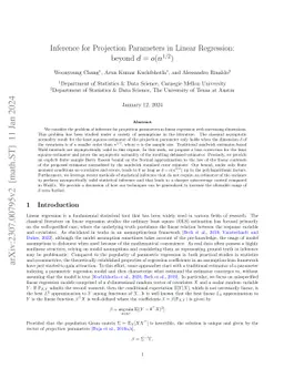 Inference for Projection Parameters in Linear Regression: beyond $d =
  o(n^{1/2})$