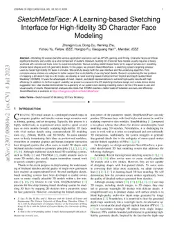 SketchMetaFace: A Learning-based Sketching Interface for High-fidelity
  3D Character Face Modeling