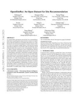 OpenSiteRec: An Open Dataset for Site Recommendation