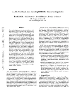 MADS: Modulated Auto-Decoding SIREN for time series imputation