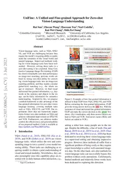 UniFine: A Unified and Fine-grained Approach for Zero-shot Vision-Language Understanding