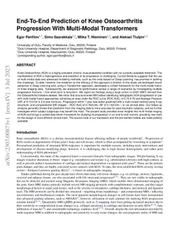 End-To-End Prediction of Knee Osteoarthritis Progression With
  Multi-Modal Transformers