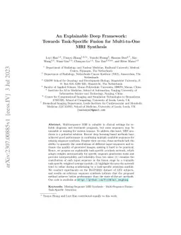 An Explainable Deep Framework: Towards Task-Specific Fusion for
  Multi-to-One MRI Synthesis