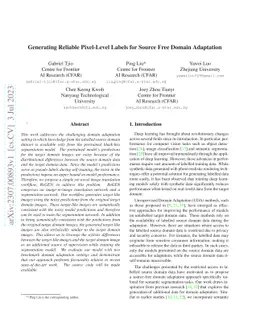 Generating Reliable Pixel-Level Labels for Source Free Domain Adaptation