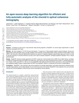 An open-source deep learning algorithm for efficient and fully-automatic
  analysis of the choroid in optical coherence tomography
