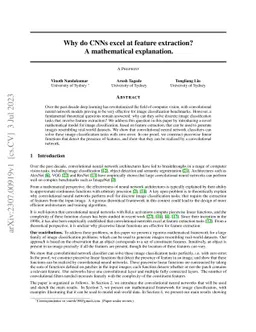 Why do CNNs excel at feature extraction? A mathematical explanation