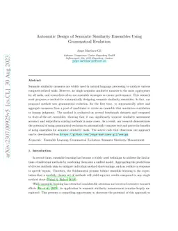 Automatic Design of Semantic Similarity Ensembles Using Grammatical
  Evolution