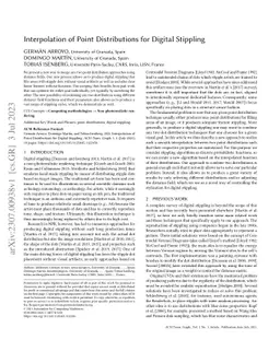 Interpolation of Point Distributions for Digital Stippling