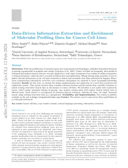 Data-Driven Information Extraction and Enrichment of Molecular Profiling
  Data for Cancer Cell Lines