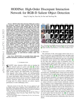 HODINet: High-Order Discrepant Interaction Network for RGB-D Salient
  Object Detection