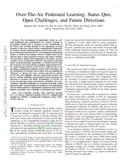 Over-The-Air Federated Learning: Status Quo, Open Challenges, and Future
  Directions