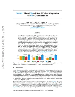 MoVie: Visual Model-Based Policy Adaptation for View Generalization