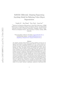 RefSAM: Efficiently Adapting Segmenting Anything Model for Referring
  Video Object Segmentation