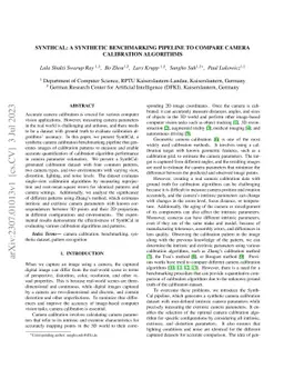 SynthCal: A Synthetic Benchmarking Pipeline to Compare Camera
  Calibration Algorithms