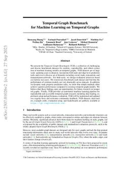 Temporal Graph Benchmark for Machine Learning on Temporal Graphs