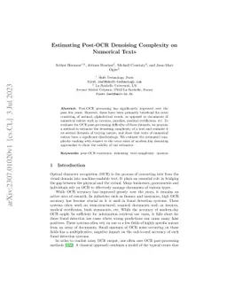 Estimating Post-OCR Denoising Complexity on Numerical Texts