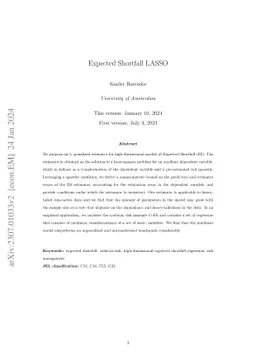 Expected Shortfall LASSO