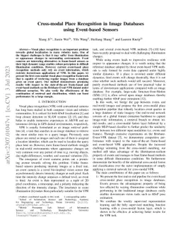 Cross-modal Place Recognition in Image Databases using Event-based
  Sensors