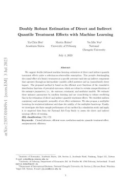 Doubly Robust Estimation of Direct and Indirect Quantile Treatment
  Effects with Machine Learning