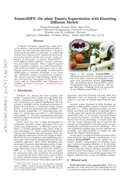 TomatoDIFF: On-plant Tomato Segmentation with Denoising Diffusion Models