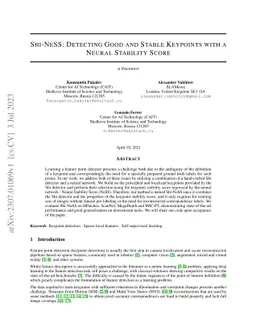 NeSS-ST: Detecting Good and Stable Keypoints with a Neural Stability Score and the Shi-Tomasi Detector