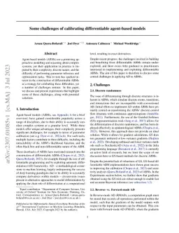 Some challenges of calibrating differentiable agent-based models