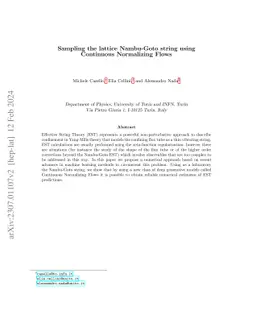 Sampling the lattice Nambu-Goto string using Continuous Normalizing
  Flows