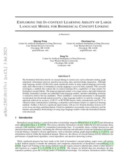 Exploring the In-context Learning Ability of Large Language Model for
  Biomedical Concept Linking