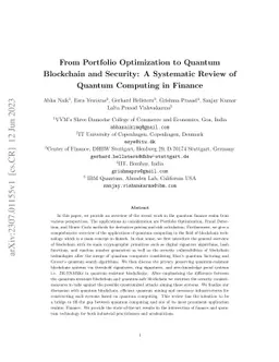 From Portfolio Optimization to Quantum Blockchain and Security: A
  Systematic Review of Quantum Computing in Finance