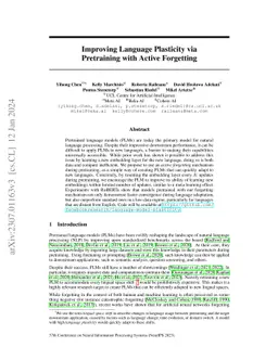 Improving Language Plasticity via Pretraining with Active Forgetting