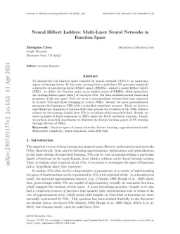 Neural Hilbert Ladders: Multi-Layer Neural Networks in Function Space