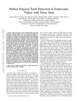 Robust Surgical Tools Detection in Endoscopic Videos with Noisy Data