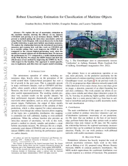 Robust Uncertainty Estimation for Classification of Maritime Objects