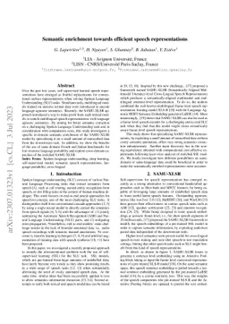 Semantic enrichment towards efficient speech representations