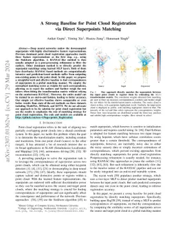 A Strong Baseline for Point Cloud Registration via Direct Superpoints
  Matching