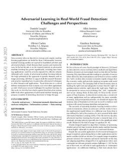 Adversarial Learning in Real-World Fraud Detection: Challenges and
  Perspectives
