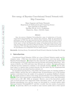 Free energy of Bayesian Convolutional Neural Network with Skip
  Connection