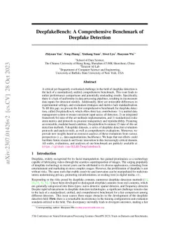 DeepfakeBench: A Comprehensive Benchmark of Deepfake Detection