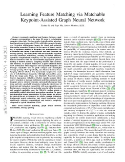 Learning Feature Matching via Matchable Keypoint-Assisted Graph Neural
  Network