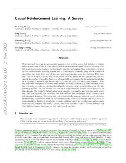 Causal Reinforcement Learning: A Survey