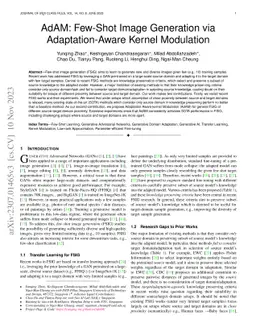 AdAM: Few-Shot Image Generation via Adaptation-Aware Kernel Modulation