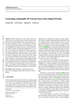 Generating Animatable 3D Cartoon Faces from Single Portraits