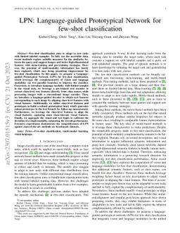 LPN: Language-guided Prototypical Network for few-shot classification