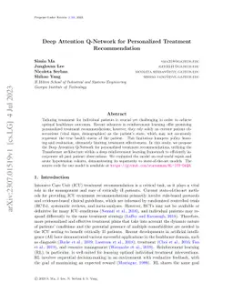Deep Attention Q-Network for Personalized Treatment Recommendation