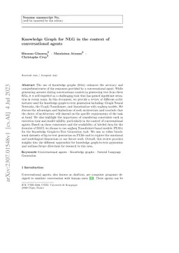 Knowledge Graph for NLG in the context of conversational agents