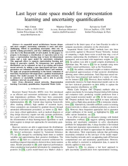 Last layer state space model for representation learning and uncertainty
  quantification