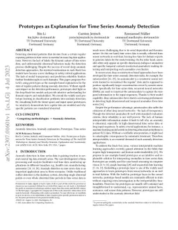 Prototypes as Explanation for Time Series Anomaly Detection
