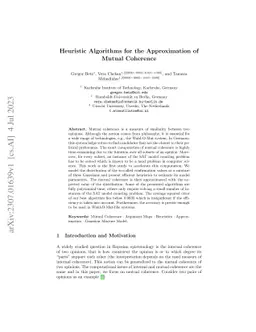 Heuristic Algorithms for the Approximation of Mutual Coherence