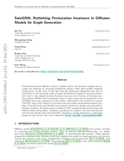 SwinGNN: Rethinking Permutation Invariance in Diffusion Models for Graph
  Generation