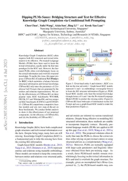 Dipping PLMs Sauce: Bridging Structure and Text for Effective Knowledge
  Graph Completion via Conditional Soft Prompting
